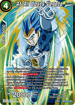DBS Colossal Warfare BT4-030 At All Costs Vegeta (SR)