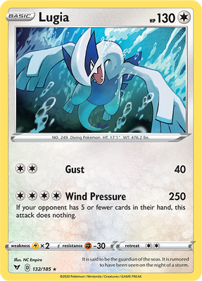 SWSH Vivid Voltage 132/185 Lugia Holo Rare