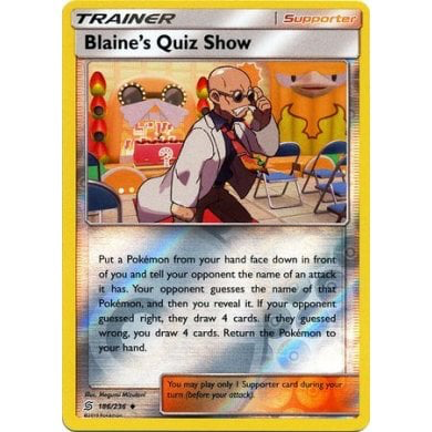 SM Unified Minds 186/236 Blaine's Quiz Show Reverse Holo