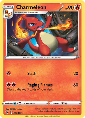 SWSH Vivid Voltage 024/185 Charmeleon Reverse Holo