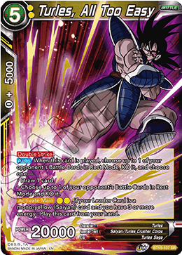 DBS Saiyan Showdown BT15-107 Turles, All Too Easy SR