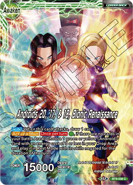 DBS Universal Onslaught BT9-038 Android 20 / Androids 20, 17, & 18, Bionic Renaissance (Leader) Foil