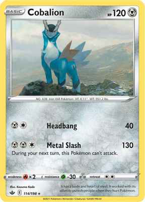 SWSH Chilling Reign 114/198 Cobalion Holo Rare