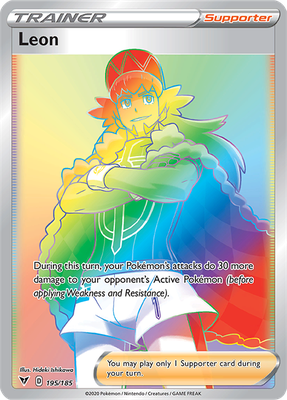 SWSH Vivid Voltage 195/185 Leon Rainbow Rare