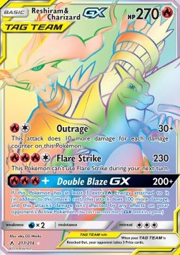 SM Unbroken Bonds 217/214 Reshiram & Charizard GX (Tag Team)
