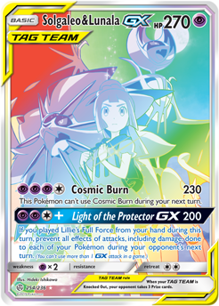 SM Cosmic Eclipse 254/236 Solgaleo & Lunala GX (Tag Team) Rainbow Rare