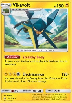 SM Unbroken Bonds 059/214 Vikavolt Holo Rare