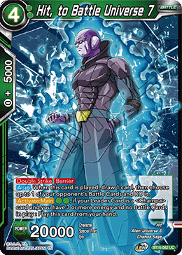 DBS Realm of the Gods BT16-062 Hit, to Battle Universe 7 Foil