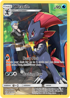 SM Cosmic Eclipse 238/236 Weavile Secret Rare