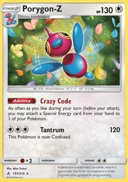 SM Unbroken Bonds 157/214 Porygon-Z Holo Rare