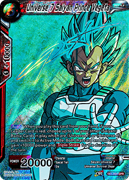 DBS The Tournament of Power TB1-004 Universe 7 Saiyan Prince Vegeta (SPR)