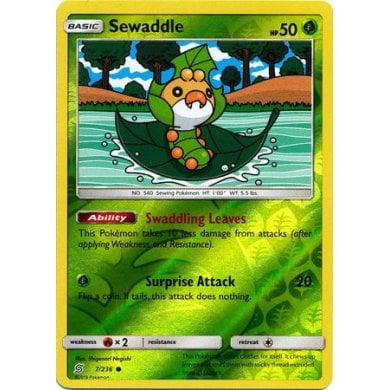 SM Unified Minds 007/236 Sewaddle Reverse Holo