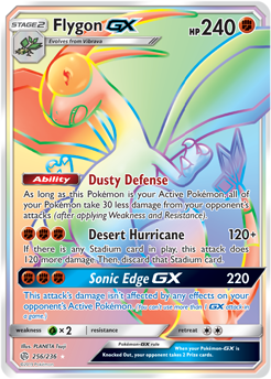 SM Cosmic Eclipse 256/236 Flygon GX Rainbow Rare