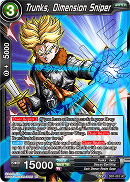 DBS Draft Box 4: Dragon Brawl DB1-082 Trunks, Dimension Sniper Foil