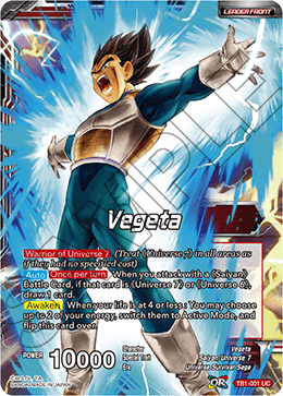 DBS The Tournament of Power TB1-001 Vegeta (Leader) Foil