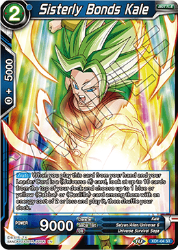 DBS Expert Deck: Universe 6 Assailants XD1-04 Sisterly Bonds Kale Foil