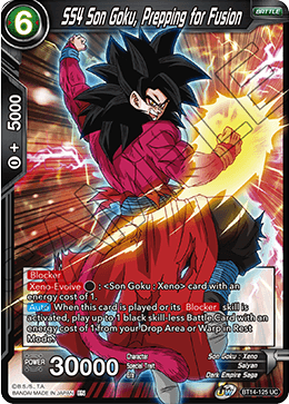 DBS Cross Spirits BT14-125 SS4 Son Goku, Prepping for Fusion Foil