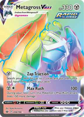 SWSH Chilling Reign 208/198 Metagross Vmax Rainbow Rare
