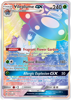SM Cosmic Eclipse 250/236 Vileplume GX Rainbow Rare
