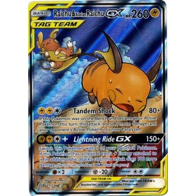 SM Unified Minds 221/236 Raichu & Alolan Raichu GX (Tag Team)