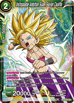 DBS Cross Worlds BT3-078 Unstoppable Ambition Super Saiyan Caulifla (SR)