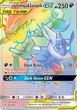 SM Unbroken Bonds 222/214 Greninja & Zoroark GX (Tag Team)