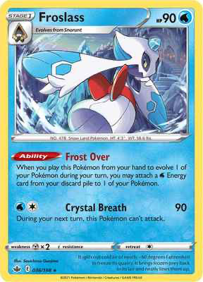 SWSH Chilling Reign 036/198 Froslass Holo Rare