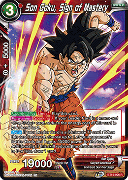 DBS Realm of the Gods BT16-006 Son Goku, Sign of Mastery Foil