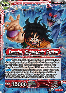 DBS Rise of the Unison Warrior BT10-001 Yamcha / Yamcha, Supersonic Striker (Leader) Foil