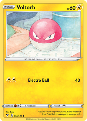 SWSH Vivid Voltage 045/185 Voltorb Reverse Holo