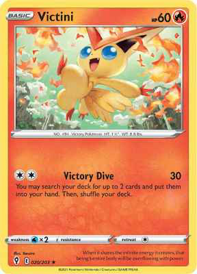 SWSH Evolving Skies 020/203 Victini Holo Rare