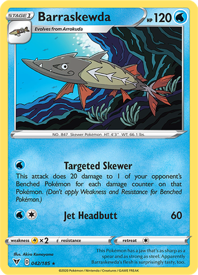 SWSH Vivid Voltage 042/185 Barraskewda Reverse Holo