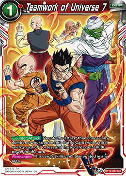 DBS Cross Spirits BT14-027 Teamwork of Universe 7 Foil