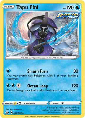 SWSH Chilling Reign 040/198 Tapu Fini Holo Rare