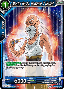 DBS Draft Box 4: Dragon Brawl DB1-027 Master Roshi, Universe 7 United Foil