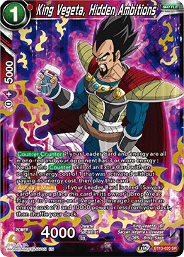 DBS Supreme Rivalry BT13-020 King Vegeta, Hidden Ambitions (SR)