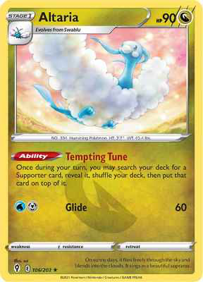 SWSH Evolving Skies 106/203 Altaria Reverse Holo