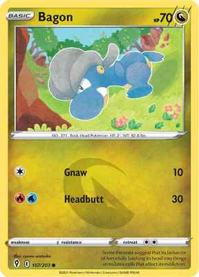 SWSH Evolving Skies 107/203 Bagon
