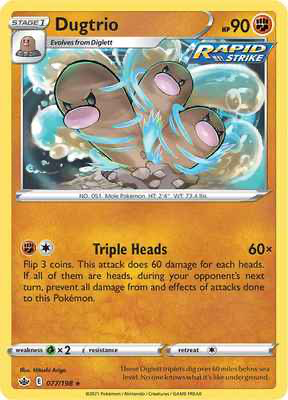 SWSH Chilling Reign 077/198 Dugtrio