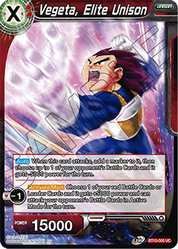 DBS Rise of the Unison Warrior BT10-005 Vegeta, Elite Unison Foil