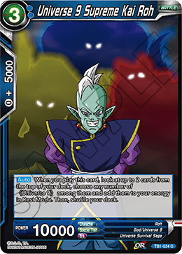 DBS The Tournament of Power TB1-034 Universe 9 Supreme Kai Roh