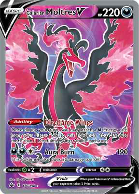 SWSH Chilling Reign 176/198 Galarian Moltres V Full Art