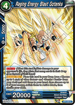 DBS Colossal Warfare BT4-034 Raging Energy Blast Gotenks Foil