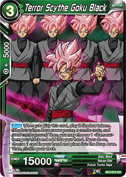 DBS Cross Worlds BT3-075 Terror Scythe Goku Black