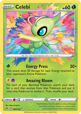 SWSH Vivid Voltage 009/185 Celebi Amazing Rare