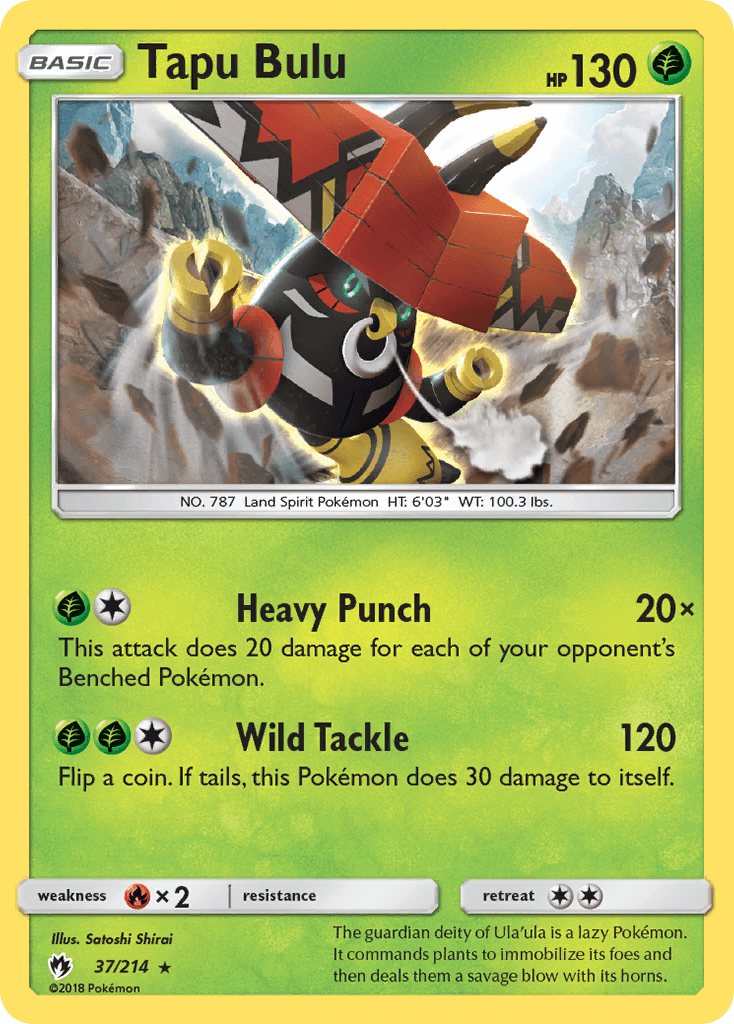 SM Lost Thunder 037/214 Tapu Bulu Holo Rare