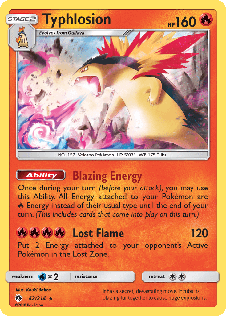 SM Lost Thunder 042/214 Typhlosion Holo Rare