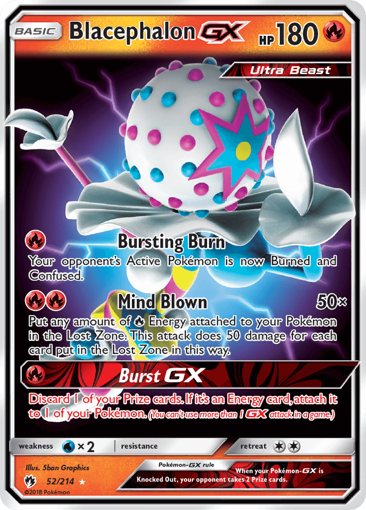 SM Lost Thunder 052/214 Blacephalon GX Half Art
