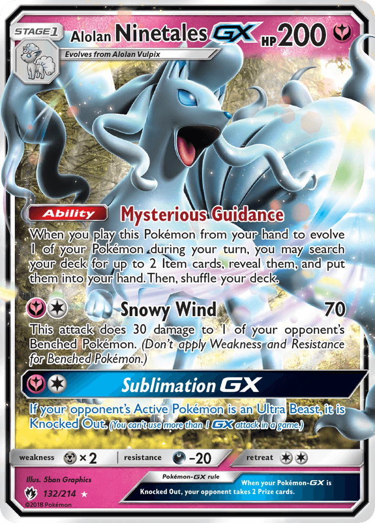 SM Lost Thunder 132/214 Alolan Ninetales Half Art