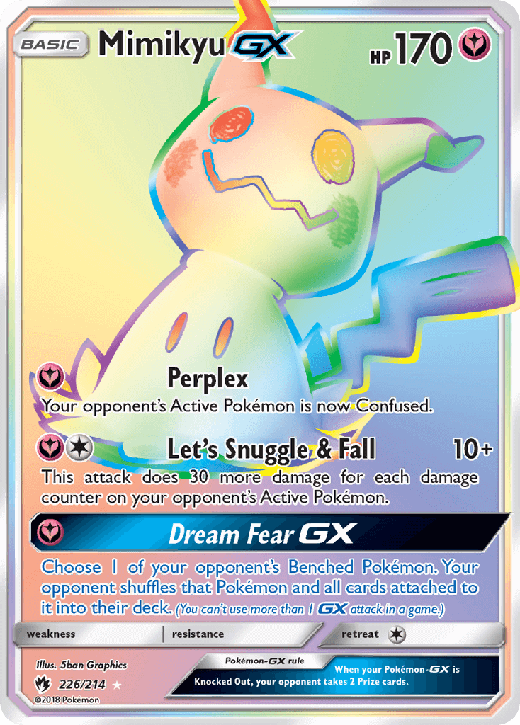 SM Lost Thunder 226/214 Mimikyu GX Rainbow Rare